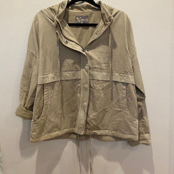 Natural Reflections NWOT Women's Size Medium Tencel Cotton Tan Utility Jacket - Picture 8 of 8